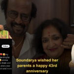 Soundarya wished her parents a happy 43rd anniversary