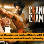 Kartik's Chandu Champion Look, Harshaali Malhotra's 10th Class Results, Sitaare Zameen Par, and Raid 2 Shoot - Top Trending News